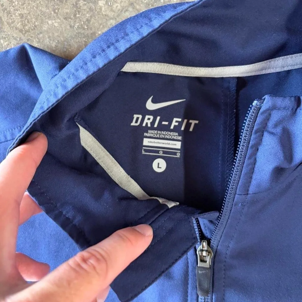 2000s nike navy zip up track jacket